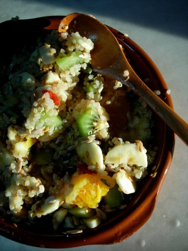 Every morning for breakfast Natalia made herself some version of this lovely quinoa.